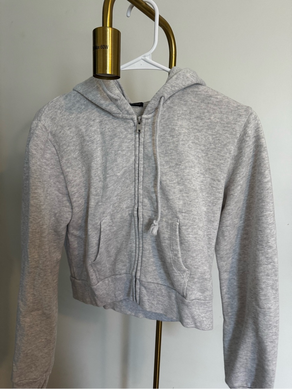 Brandy Melville Heather Gray Zip Hoodie